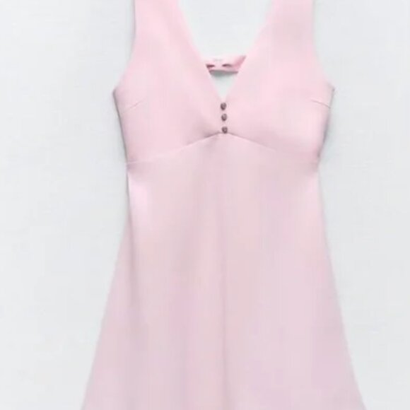 ZARA Jewel Button Pinafore Dress - Picture 3 of 9